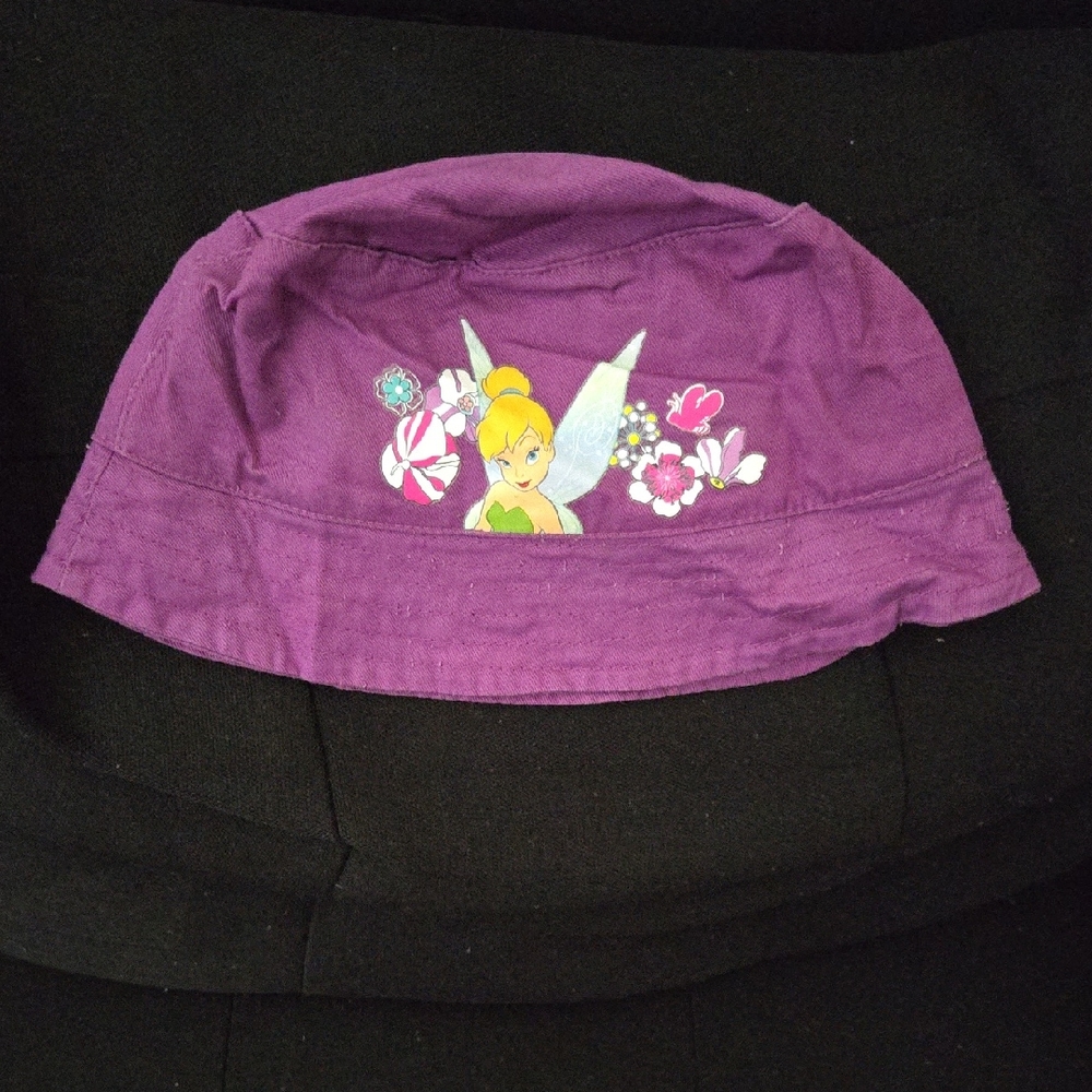 Tinkerbell Disney Purple Bucket Kids Hat with Flowers